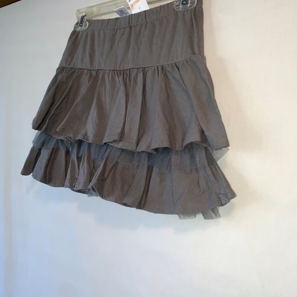 Gymboree Gray Cotton Ruffle/ Tuille Trim Skirt Size 12 - Picture 3 of 5